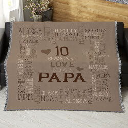 Personalized Dad Throw Blanket